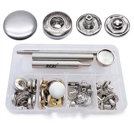 15 mm Boutons Pression en Métal avec Outils en Métal pour Sacs à Dos de Chemise en Cuir