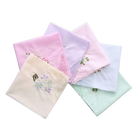 NYGGTYK Lot de 6 mouchoirs pour femme