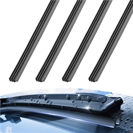KSBBHDS Lot de 4 bandes d'essuie-glace de rechange en caoutchouc sans os 800 mm pour voitures privées
