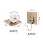 HDGSAFD Lot de 6 supports pour balai à franges - 2 crochets dorés - Porte-balai sans perforation - Clip auto-adhésif - Étagère d