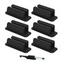 ZBHDEYG Lot de 6 clips pour stylo noirs - Anneau de stylo autocollant en silicone élastique - Porte-stylo autocollant - Clip mul