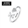 DHSBGWSX 1 bague en forme de lettre K - Bague de réglage ouverte - Bijou de doigt - Bague de cheville - Bijou pour fille (argent