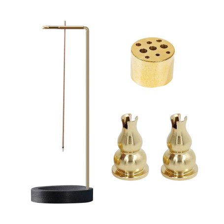 Brûleur d'Encens en Bois avec 2 Bâtons - Porte-Encens Rond pour Usage Domestique