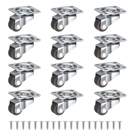 Zikenis 12 pièces petites roulettes en caoutchouc 12 mm pour meubles