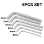 Cloudpower Lot de 6 clés à tête carrée en forme de L, adaptées pour serrer les vis carrées, argent