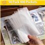Pack de 50 Housses A4 pour Photos avec 400 Compartiments pour Classeurs 2/3/4 Anneaux, pochette plastique carte avec 4 Compartim
