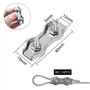 14 Pièces Duplex Clips M4 Câble Métallique Clips Inoxydable 304 Pinces Duplex pour Gréement de Câble Métallique de 4 mm