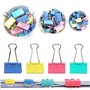 148 Pièces Pince Double Clip 15mm/19mm/25mm Binder Clips Couleur Foldback Pinces Métal Pinces Papier Pince à Document Pince à De