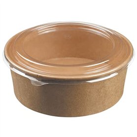 Le bol salade kraft 1000 ML dia.14 cm H7 cm x 50 pièces + 50 couvercles