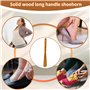 Axinost - bois Chausse-pied avec corde suspendue(32cm),chausse-pied à long manche,Chausse-pied en bois de chêne,parfait pour Hom