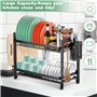 MXTIMWAN Égouttoir à Vaisselle Cuisine 2 Étages INOX - Grande Capacité Avec Plateau Égouttement et Support pour Couverts - Noir