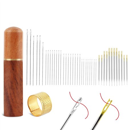 UKOFEW 42 Pièces Aiguilles à Enfiler Automatiques
