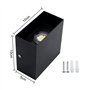 CYUaoao 1 Pièce Applique Murale LED Moderne en Aluminuim AC86V-265V Applique Murale Carrée Noire 10 x 10 x 5 cm Imperméable Conv