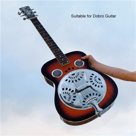 SOULONG Kit d'Accessoires pour Guitare à Résonateur Dobro avec Écrans Soundhole Cordier Pont Araignée Cône de Résonateur Selle