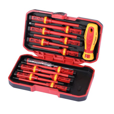 Geevorks Trousse Tournevis Electricien 13pcs 1000V Tournevis Isolés Set avec Outils de Réparation
