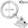 ZJW 40pcs Metall Vorhangringe Hängende Ringe für Gardinenstangen zum Aufhängen von Vorhängen
