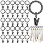 JJQHYC 40 Pièces Anneaux à Pince de Rideau en Metal 25 mm Anneaux pour Tringle à Rideaux Moderne et Elegant