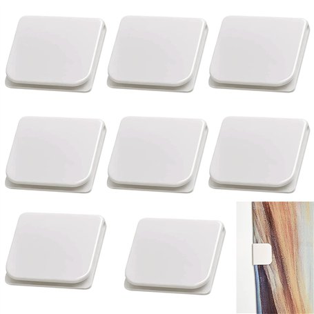 GZLCEU Lot de 8 clips de rideau de douche autocollants - Anti-éclaboussures - Coupe-vent - Sans perçage - Stop Protect - Accesso