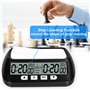 ​​USHOP Horloge d'échecs Professionnelle​​,Minuteur d'échecs numérique Multifonction​​ – Compte à rebours/Bonus/délai,Commandes 