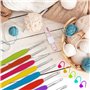 Set Crochet Tricot - 9pcs - Kit Crochets En Avec PoignéE Douce En Caoutchouc - 20 Marquages De Points De Verrouillage - Aiguille