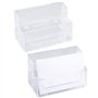 Lot de 2 porte-cartes de visite en acrylique à 2 niveaux pour bureau