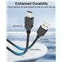 Bicmice Câble de charge USB compatible avec manette PS3 USB A 2.0 vers Mini-B USB 5 broches Câble de charge et de données pour m