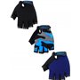 3 Paires Demi-Doigts Gants d’Enfants Gants de Sport Gants Antidérapants en Gel pour Cyclisme Équitation Vélo d’Enfants (Bleu