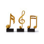 Amoy-Art 3pcs Note de Musique Décor Sculpture Music Figurine Statue Moderne Arts Cadeau Maison Décoration Résine Or 19cm