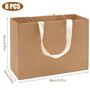 Lot de 8 sacs cadeaux en papier kraft épais marron avec poignées larges - Sacs de courses réutilisables pour fêtes d'anniversair