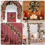 Guirlande de Baies Rouges de Noël, 175cm Guirlande Sapin Noël Artificielle, Cheminée Couronne Rotin pour Fêtes, Cheminée, Escali
