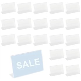 20 Pièces Porte Étiquettes de Prix en Acrylique