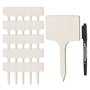 Lot de 62 étiquettes pour plantes avec 1 marqueur double face noir - Étiquettes en bois pour étiqueter les graines en pot