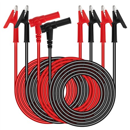 GUNGY Câble de Test pour Multimètre Kit Cordon Multimètre avec Fiche Banane 4mm Pinces Crocodiles Fils de Test Multimètre 1m pou