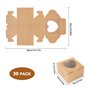 Boîtes en Papier Kraft avec Fenêtre Transparente en Forme de Coeur 30 Pièces Boite Cadeau Vide Petit Boîtes à Gâteaux pour Gâtea