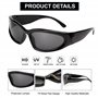 HONGXIN-SHOP Lunettes de Soleil Vintage Lunettes de Ovales Y2K Enveloppant Mode Sport Lunettes Futuriste de Mode pour Hommes Fem