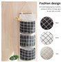 Lot de 3 sacs suspendus grillagés étanches - Accessoires de rangement en coton et lin - Sac utilitaire à suspendre - Convient po