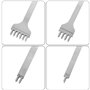 Lot de 4 outils de maroquinerie à 1/2/4/6 dents pour le cuir, outil de couture et de laçage diamant (5 mm)