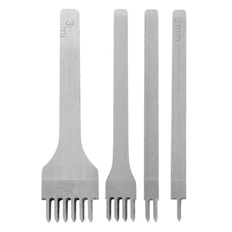 Lot de 4 outils de maroquinerie à 1/2/4/6 dents pour le cuir