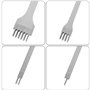 Lot de 4 outils de maroquinerie à 1/2/4/6 dents pour le cuir, outil de couture et de laçage diamant (3 mm)