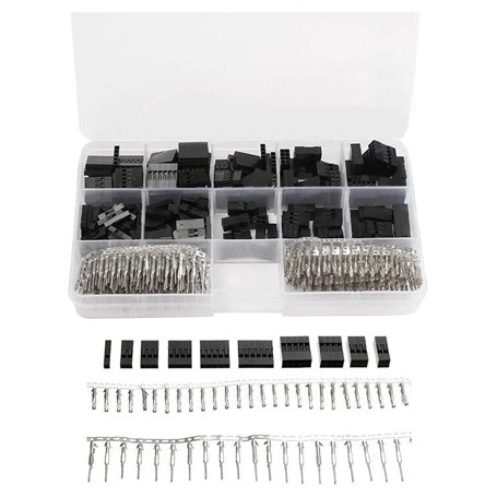 Bestgle 620PCS 2.54mm Dupont Jumper Connecteurs Mâle Femelle À Sertir Pin Terminal Kit Dupont Câble Jumper Fil Pin En-tête Logem