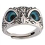 Kagodri Bagues en argent sterling 925 - Bague de fiançailles en forme de chouette avec œil de démon - Style rétro - Réglable - B