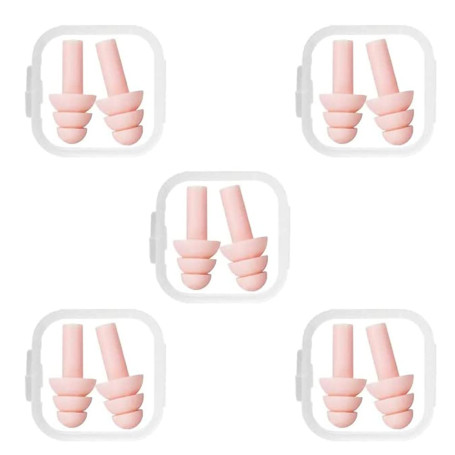 5 Paires Bouchons d'oreille en Silicone