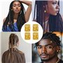 Lot de 60 dreadlocks dorés - Accessoires de cheveux - Perles en métal - Pour tresses