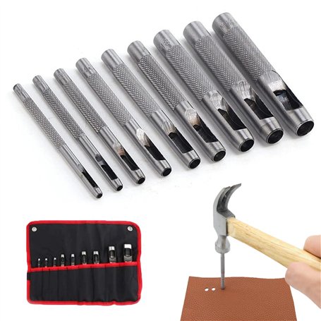 Bztzhm 9 Pièces Lot de poinçons pour cuir
