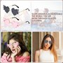 Dfuqanb 2 Pièces Lunettes de Soleil Cœur en Forme de Flamme sans Monture en Métal, Sans Monture Coeur Couleur Bonbon, Sans Montu