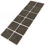 Adsamm® / 12 x Patins en Feutre/Bruns / 40x40 mm/carré/épaisseur 3