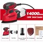 Ponceuse 130W 14000RPM Ponceuse Delta Avec 20 Papiers Abrasifs, 1 Boîte à Poussière, 1 Raccord Sous Vide, Pour Polir les Murs, l