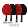 ZTTENLLY Raquette Ping Pong Professionnel 4 Raquettes 8 Balles Étui Portable Débutants Adultes Enfants Tennis de Table Intérieur