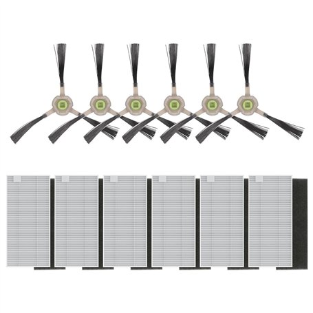 C-U Lot de 6 brosses latérales et 6 filtres Hepa kit d'accessoires pour Lefant M1 Robot Aspirateur Lave-Vaisseau