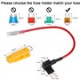 Porte-Fusible Micro Voiture Adaptateur Lame Porte-Fusible Add-A-Circuit Porte-Fusible avec 6 Pièces de Fusible à Lame 5A 10A 15A